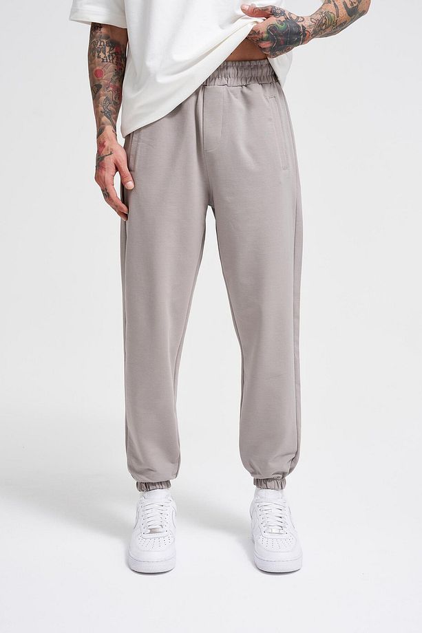 Basic Regular Bel Paça Lastikli 3 Cepli Jogger Eşofman Altı Ice Gri - 1
