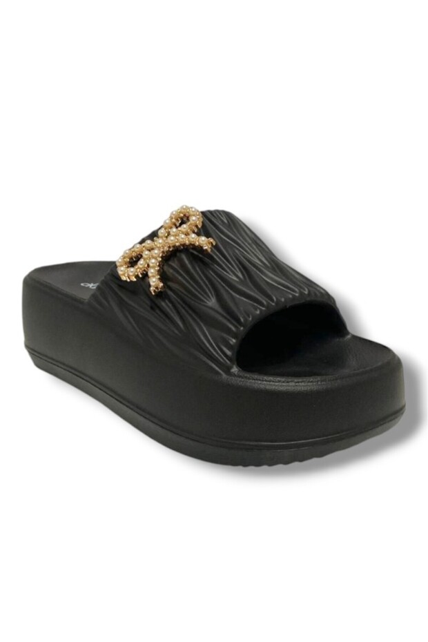 Akınal E462.Z.0001 Eva Anatomical Pearl Stone Ribbon Women's Slippers
