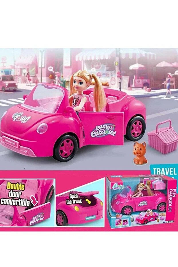 سيارة مكشوفة ممتعة مع دمية - 1