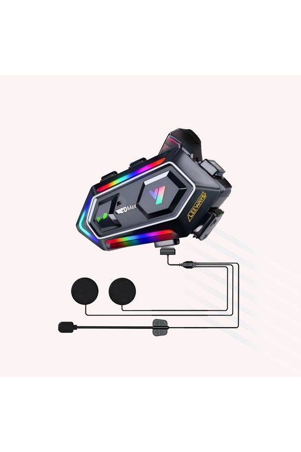 Y20 Max Motorsiklet Intercom Su Geçirmez Kask 2 Kişi Telsiz Bağlantılı Intercom Rgb Intercom - 1