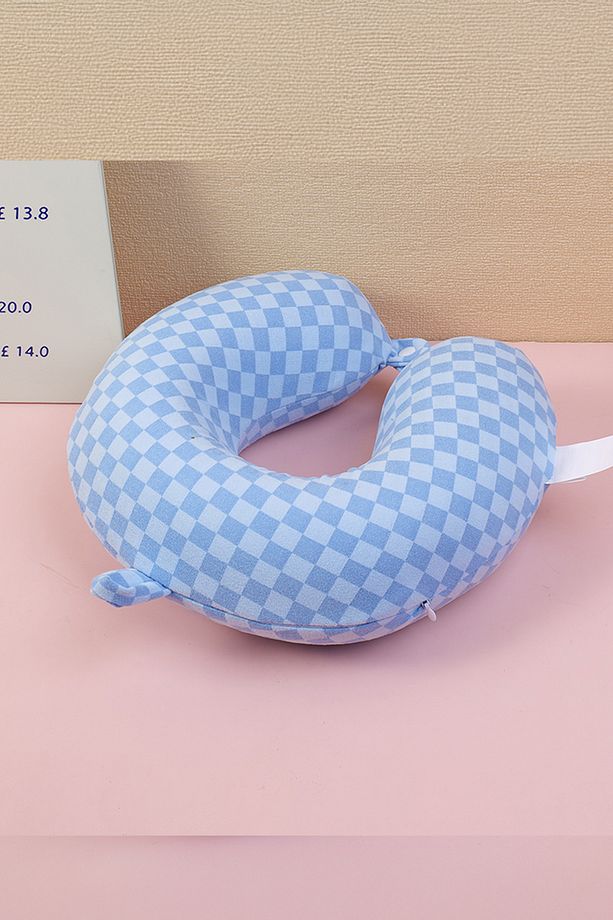 Mozaik Şekillli Memory Foam U Tipi Yastık Mavi - 2