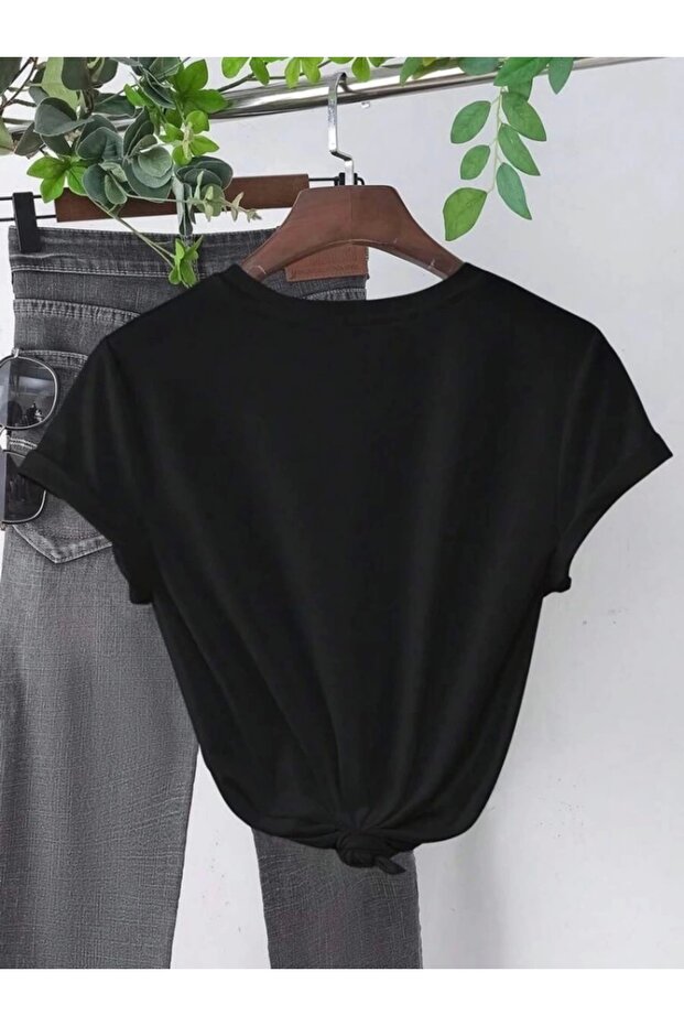 تي شيرت مطبوع - أسود - 2