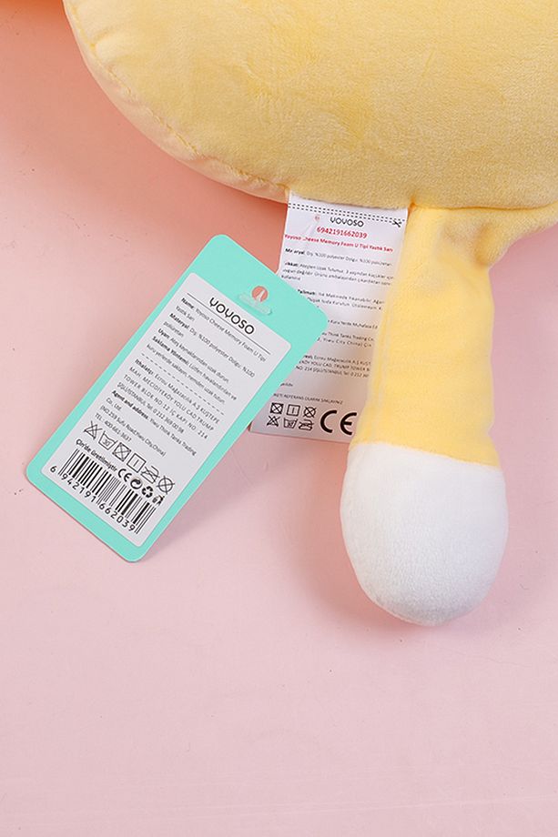 Cheese Memory Foam U Tipi Yastık Sarı - 5