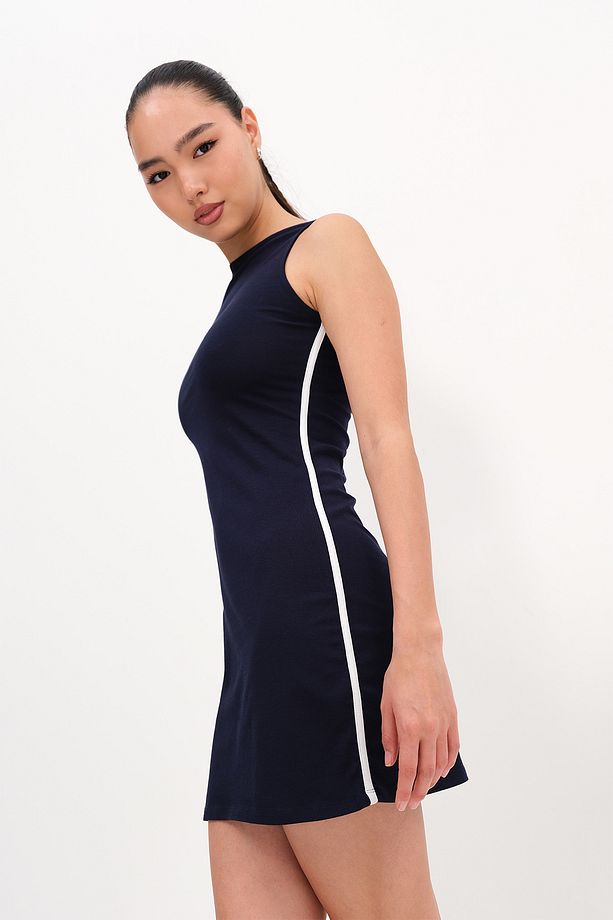 Şerit Detaylı Mini Elbise E1771 - 2