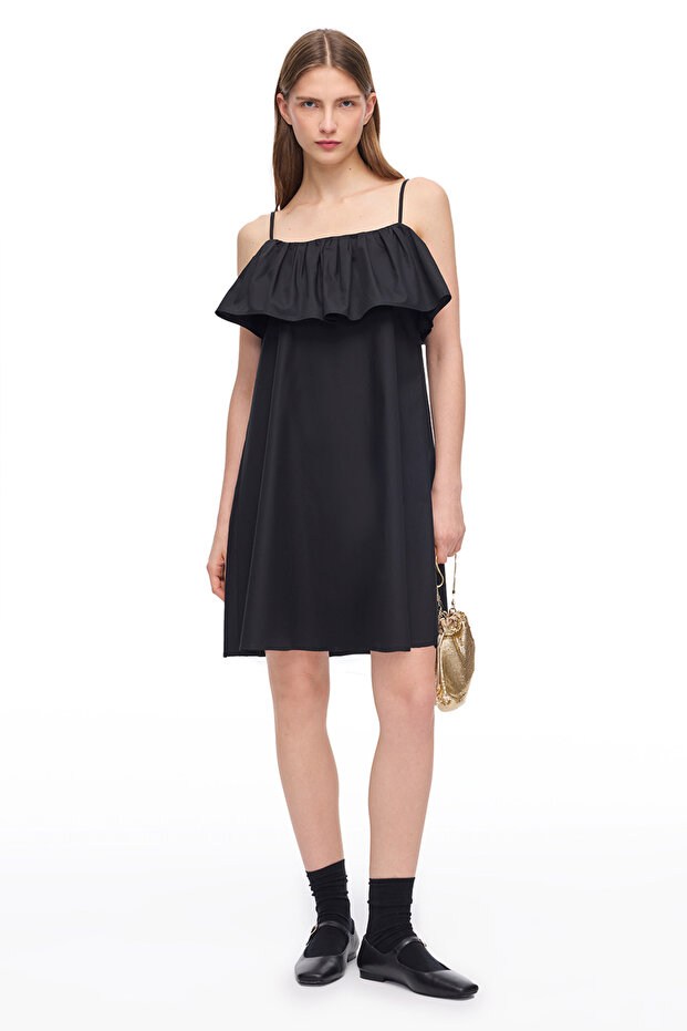 Siyah Albas Mini Boy Elbise - 1