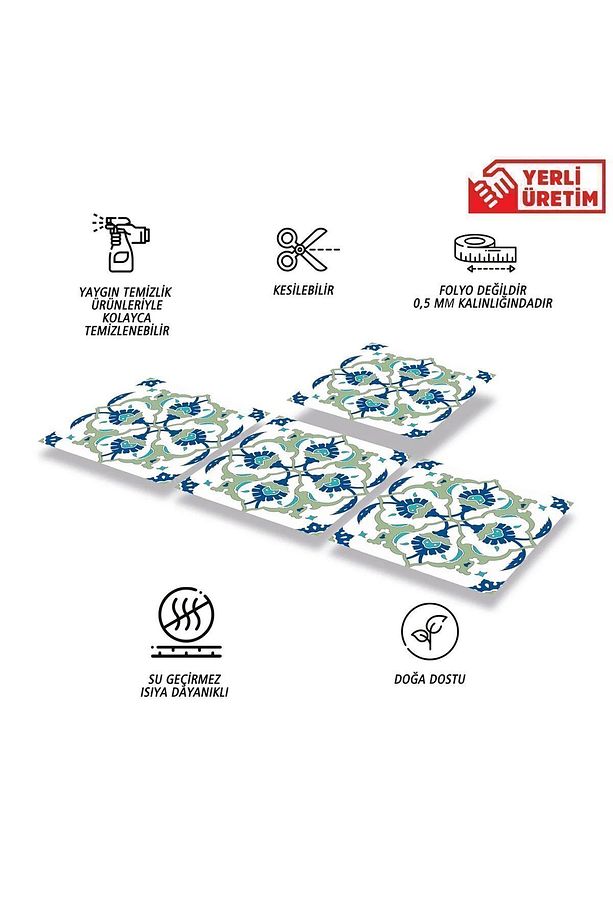 Kendinden Yapışkanlı Çini 01 Desenli Pvc Karo 30x30 Cm (33 ADET) 3m2 - 2