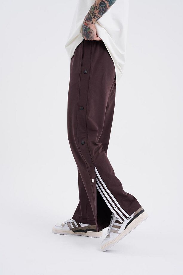 BAGGY RELAXED MC-87 BUTTON ALT EŞOFMAN KAHVERENGİ - 1