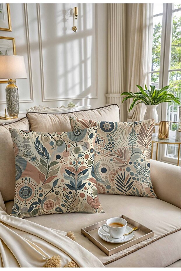 Double Sided Printed Set of 2 Suede Throw Pillow Covers - Arya