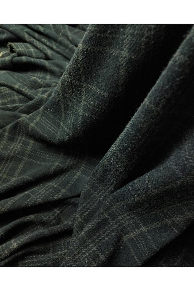 Jakarlı Örme Yumuşak Hafif Havlı Ekoseli Süyah Füme Antrasit Renklerde En: 140 cm - 8