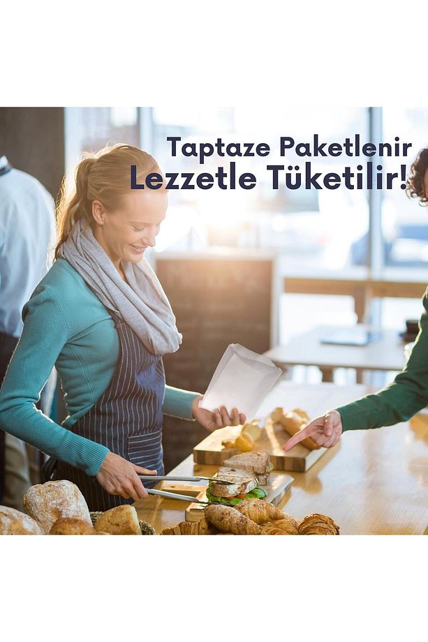 Kraft Körüklü Beyaz Yağlı Kese, V Taban Butik Hediye Paketi, Ambalaj Kağıt Poşeti, 50 Adet, 12x20 C - 6