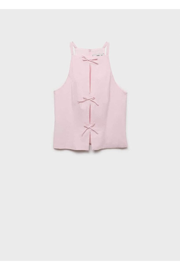 Bluse mit Neckholder-Ausschnitt und Bindeband - 3