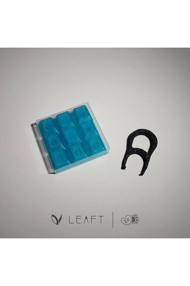 9'lu keycap set klavye tuş seti - şeffaf buz mavisi - 5