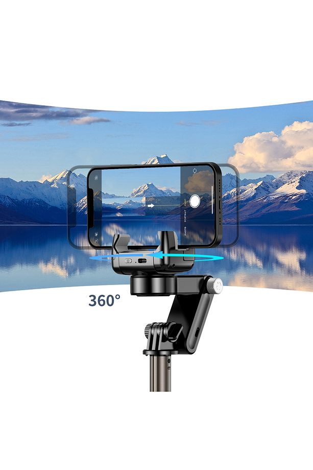 360° Hareket Algılayıcı Sensörlü Akıllı Çekim Selfie Takip Gimbal Telefon Tutucu Vlog Tripod Işık - 7