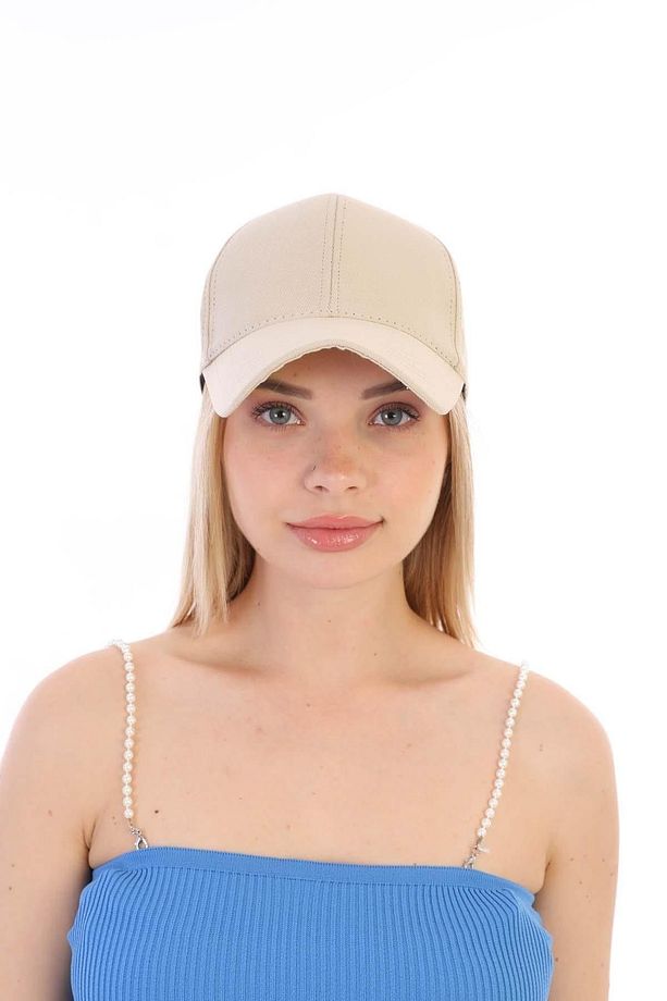 Unisex Ayarlanabilir Bej Spor Basic Şapka - 4