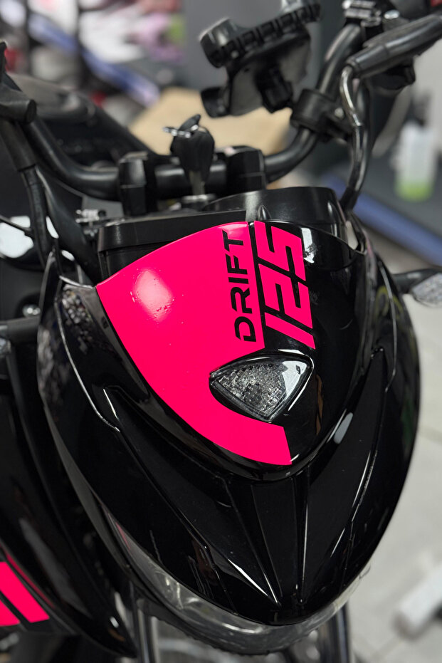 Neon Pink Drift 125 Head Sticker Sticker for Mondial Drift-L (1 Pcs)