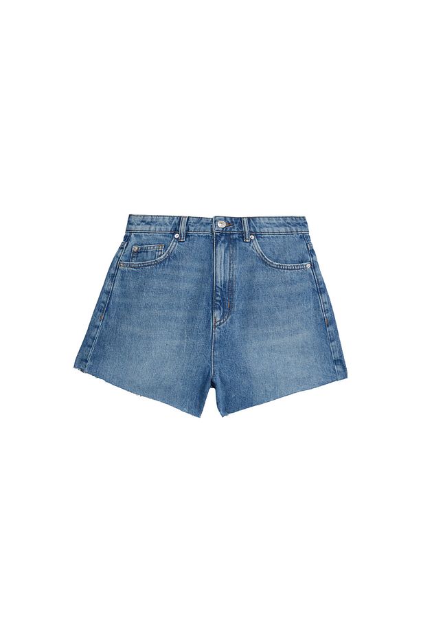Mom Fit Yüksek Bel Denim Şort - 7