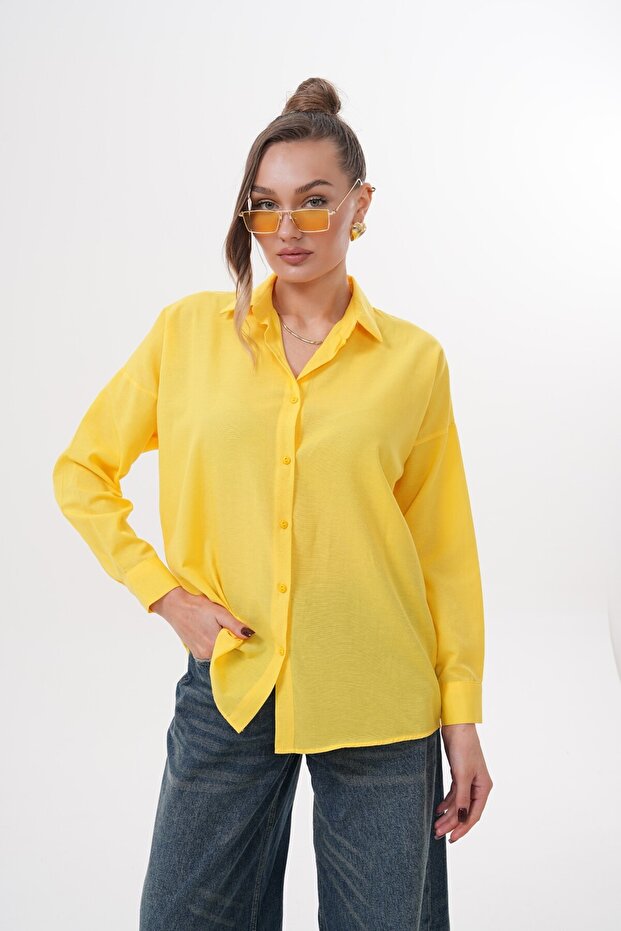 Oversize Basic πουκάμισο - 4