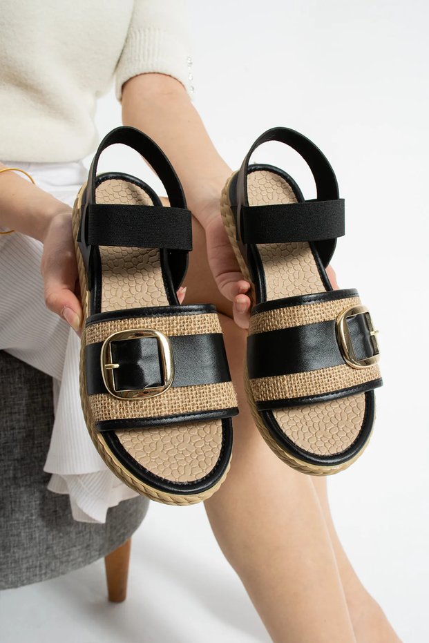 Women's Summer Buckle Detailed Women's Slippers Sandals Comfortable Light Sole
