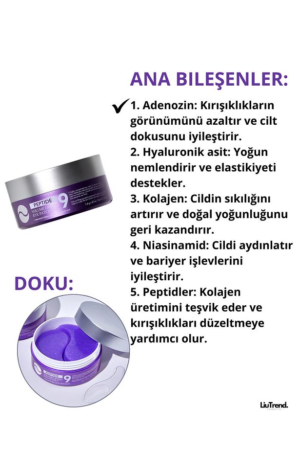 Peptide 9 Volume Lifting Eye Patch Pro 60 adet Peptit içeren hidrojel lifting göz bandı - 2