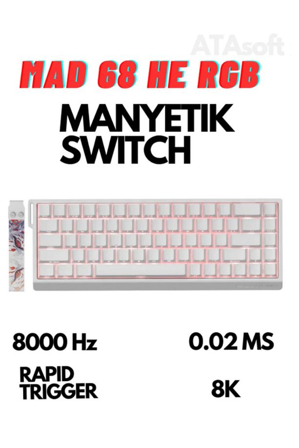 Mad68 He Full Rgb 8000 Hz Rapid Trigger Driverli Askılı Manyetik Switch Klavye - 1