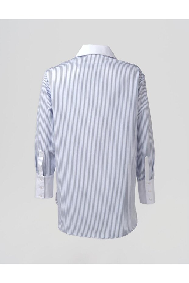 تونيك قطني أساسي بأكمام واسعة باللون الأبيض البصري - 2