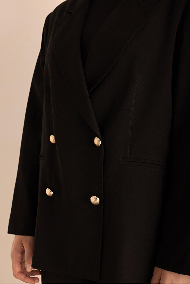 Kruvaze Dokuma Ceket - 5