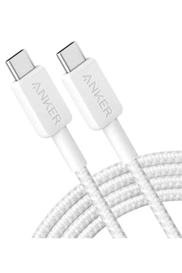 322 PowerLine USB-C to USB-C Örgülü Kablo 3ft/0.9m 60W - USB-IF - Beyaz - A81F5 - 1