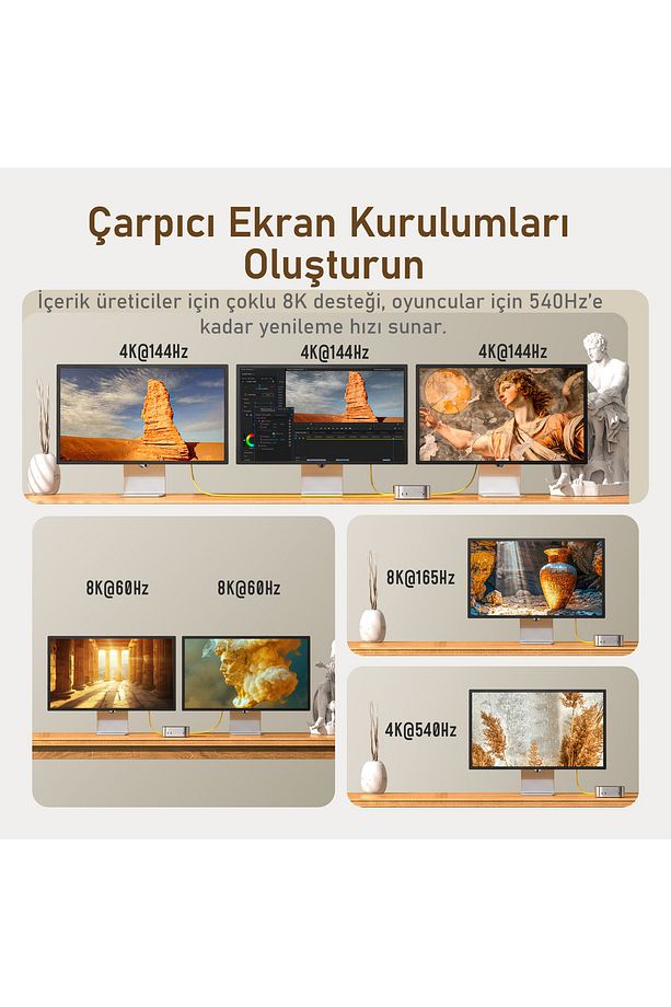 The Future Adonis Type-c To Type-c 1m Pd 3.1 120gbps 240w 8k Süper Hızlı Şarj/data Kablosu, Sarı - 3