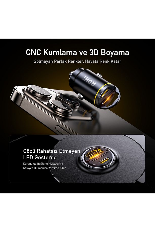 Superauto Araç Içi Şarjı, 2 Portlu Pd 45w Type-c Ve Usb-a Girişli, Usb 30w Hızlı Şarj Çakmaklık - 8