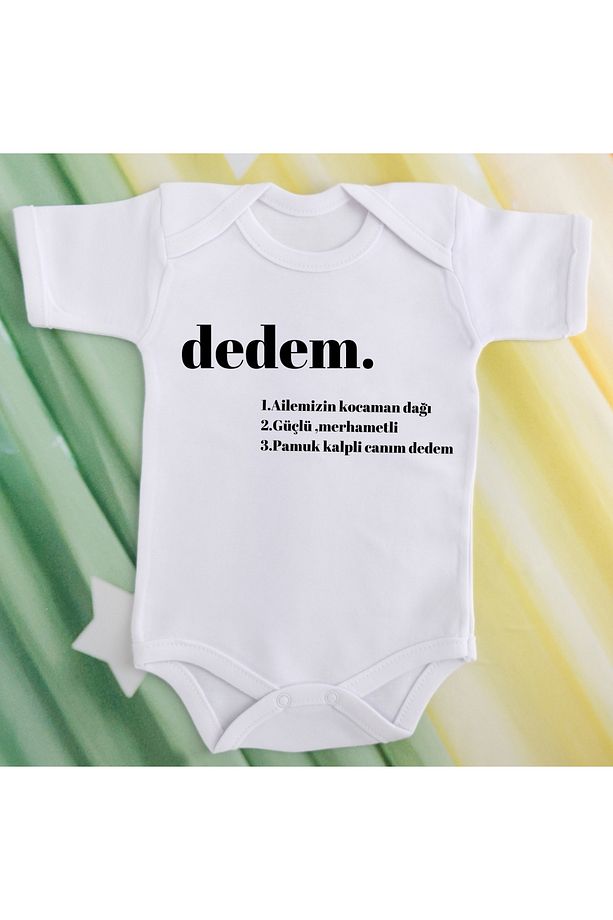 Dedem Yazılı Pamuklu Bebek Zıbını - 1