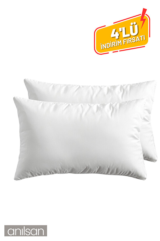 Set of 4 White Pillowcases – 50X70 Cm, 100% Cotton, Soft and Durable Pillowcases