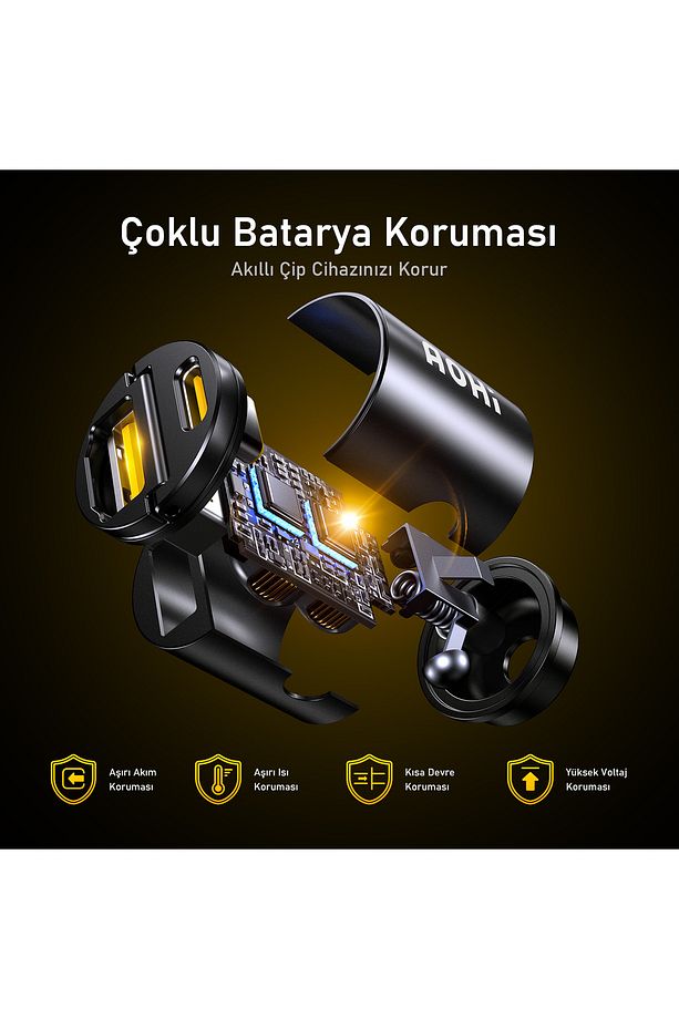 Superauto Araç Içi Şarjı, 2 Portlu Pd 45w Type-c Ve Usb-a Girişli, Usb 30w Hızlı Şarj Çakmaklık - 7