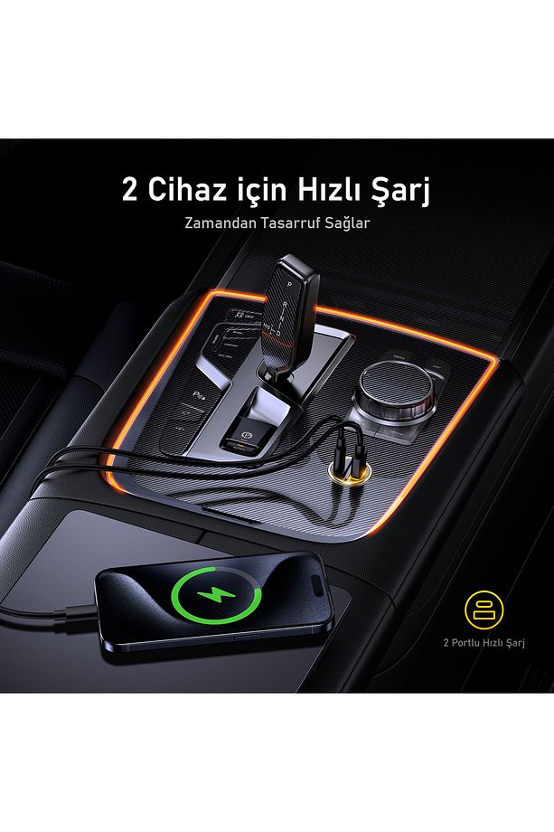Superauto Araç Içi Şarjı, 2 Portlu Pd 45w Type-c Ve Usb-a Girişli, Usb 30w Hızlı Şarj Çakmaklık - 6