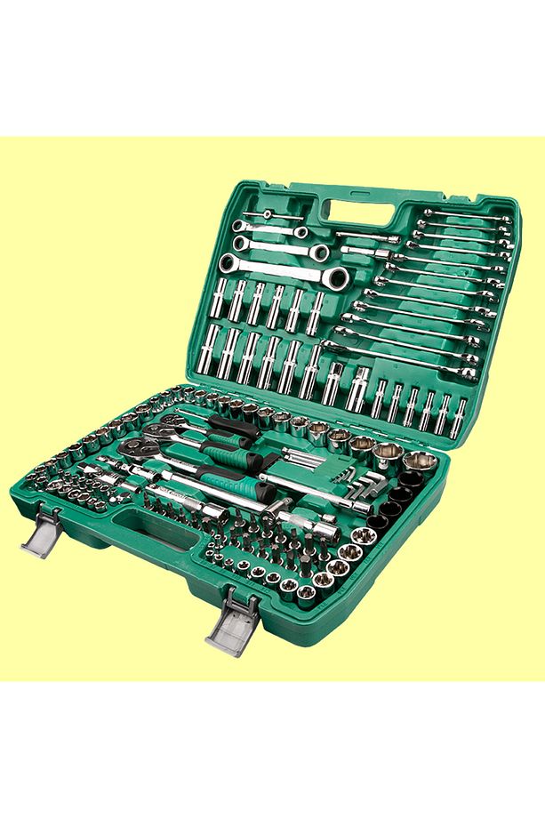 Lokma Anahtar Takımı 151 Parça Uzatma Kolu Mafsallı 1/2 3/8 1/4 Yıldız Tork Düz Set Bits Uç Allen - 8