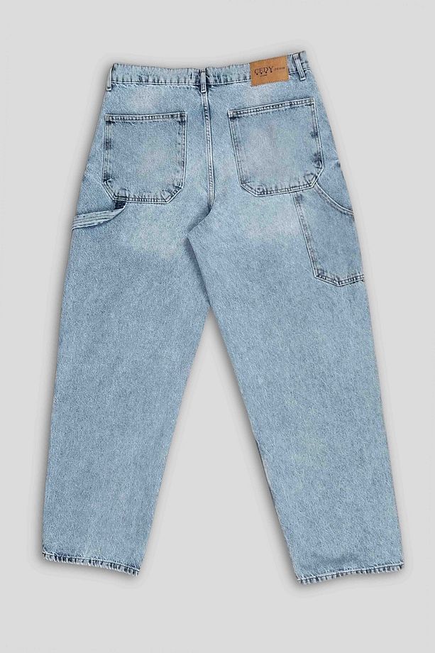 Yüksek Kalite Erkek Yüksek Bel Worker Tarz Skater Jean C368-kar-yıkama - 9
