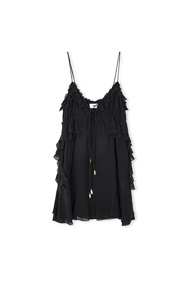 Fırfırlı mini elbise - 3