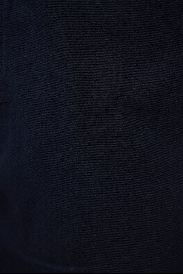 Lacivert Standart Fit Dokuma Hafif Esnek Chino Erkek Şort - 81291 - 6