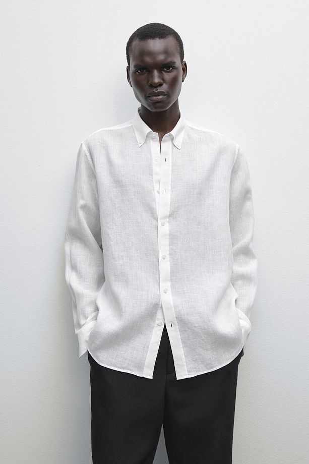 %100 keten regular fit gömlek - 2