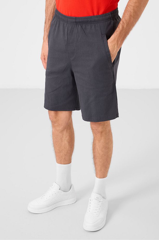 Gri Standart Fit Dokuma Hafif Esnek Chino Erkek Şort - 81292 - 6