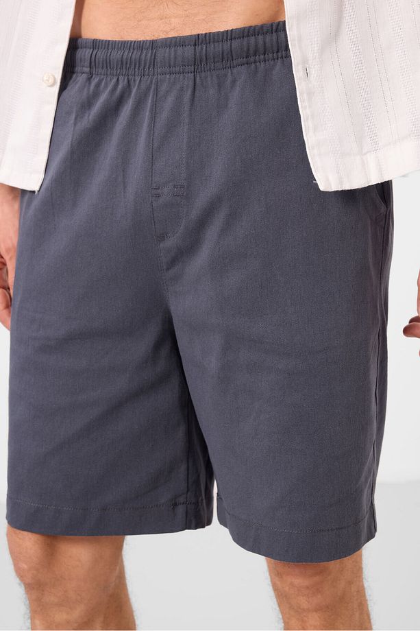 Gri Standart Fit Dokuma Hafif Esnek Chino Erkek Şort - 81293 - 4