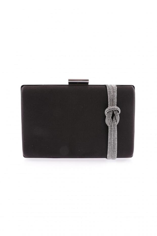 9275-22y Black Stoned Women's Evening Dress Portfolio Bag