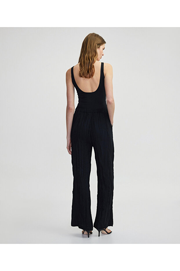 Kırışık görünümlü pantolon - 5