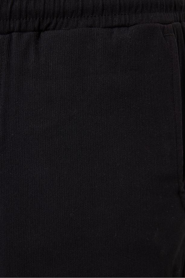 Siyah Standart Fit Dokuma Hafif Esnek Chino Erkek Şort - 81289 - 7