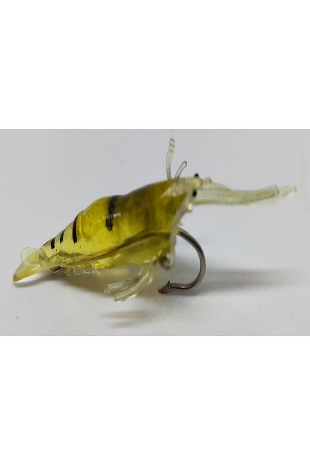 Sarı Karides Iğneli 1.3 Gr 5 Cm Yapay Sahte Silikon Yem 5 Adet - 7