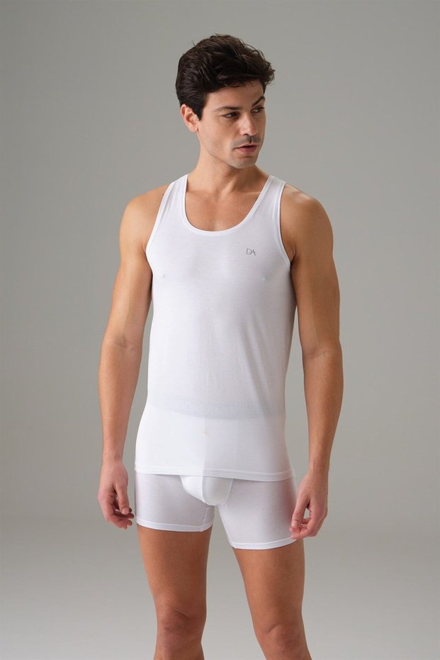 Men's Thick Strap 96% Cotton Fabric Undershirt