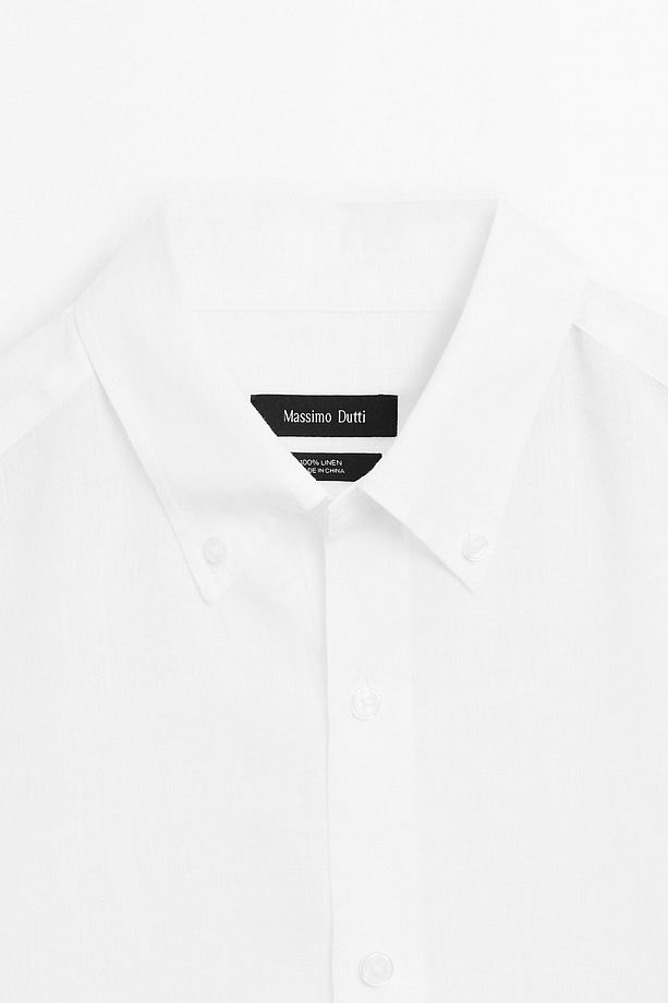 %100 keten regular fit gömlek - 8
