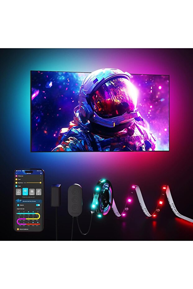 TV LED Backlight Strip, RGBIC Smart LED Backlight for 40-50 inch TVs, Music Sync, Wi-Fi Blueto