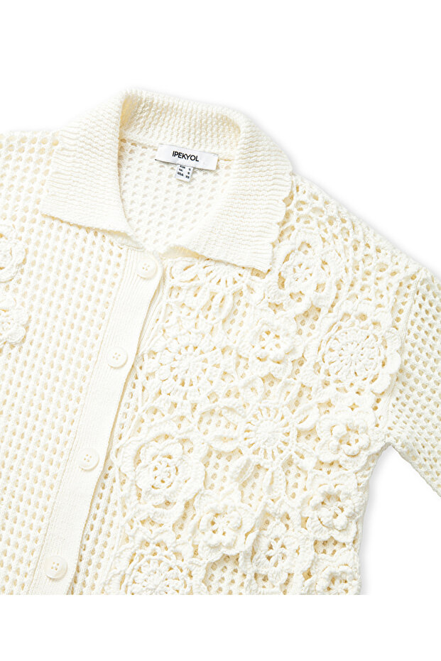 Püsküllü kroşe ceket - 4