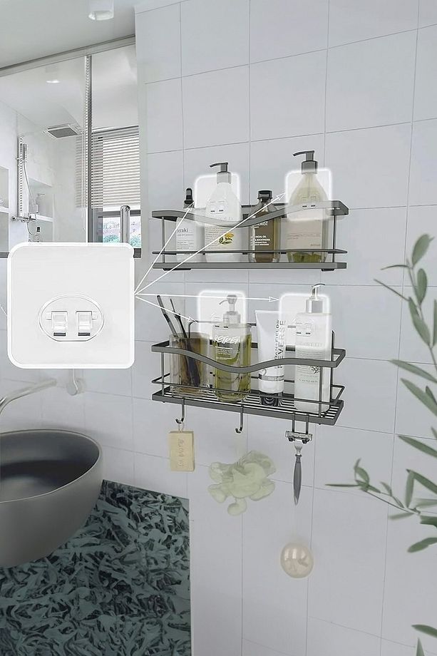 10 Adet 7x7cm Yedek Süper Güçlü Yapışkanlı Askı, 20KG Banyo - Mutfak Raf Tutucu Sticker, Delmesiz - 3