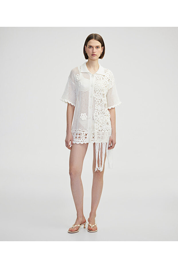 Püsküllü kroşe ceket - 6